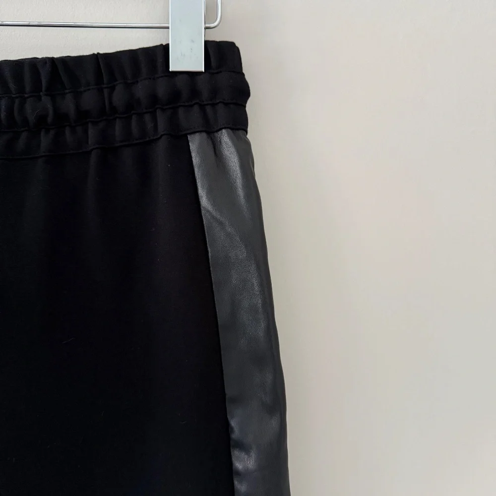 BCBGMaxAzria Faux Leather Trim Jogger Pants in Black, Sz XS - Picture 6 of 8